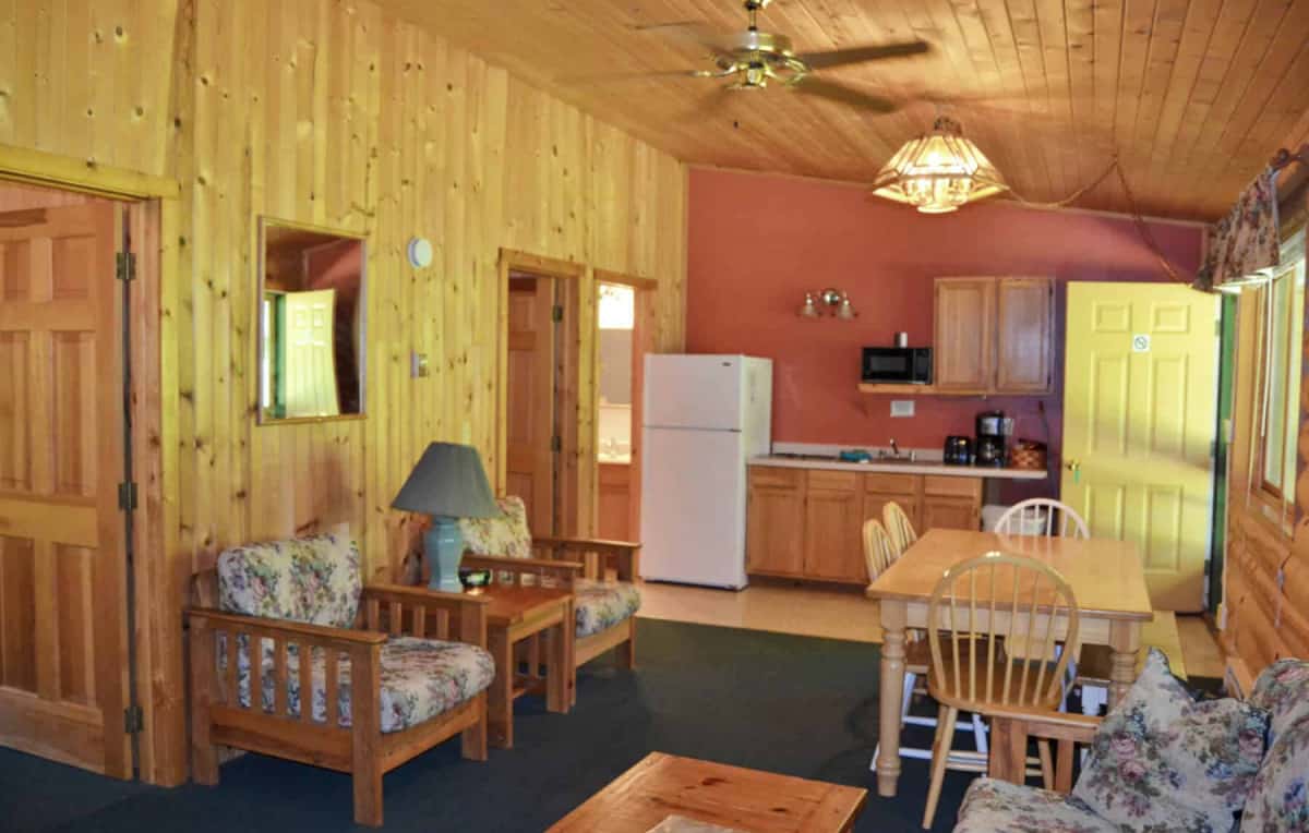 Ranch Style Duplex Cabin - Living Area and Kitchen